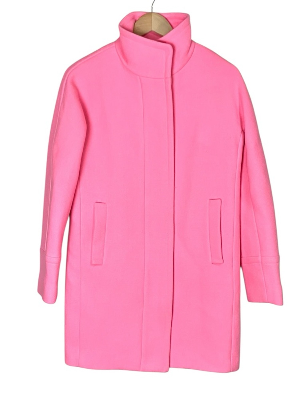 J. Crew Stadium Cloth Pink Wool Cocoon Peacoat Size 2